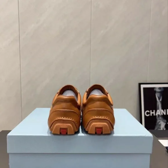 Prada Women's Tan Leather Sneakers - Picture 8 of 9